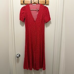 Reformation Red Polka Dot Locklin Dress
